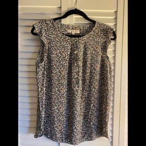 Ann Taylor - Loft tank top - Medium white gray, pink.  Tiny stain in pic 4th pic